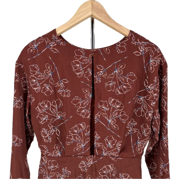 Dress Forum Brown Floral Print Back Slit Mini Dress size Medium NWT - Picture 7 of 13